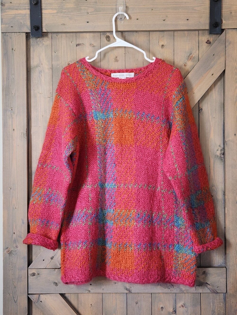 Ballinger Gold Mohair Oversized Colorful Sweater Size Small